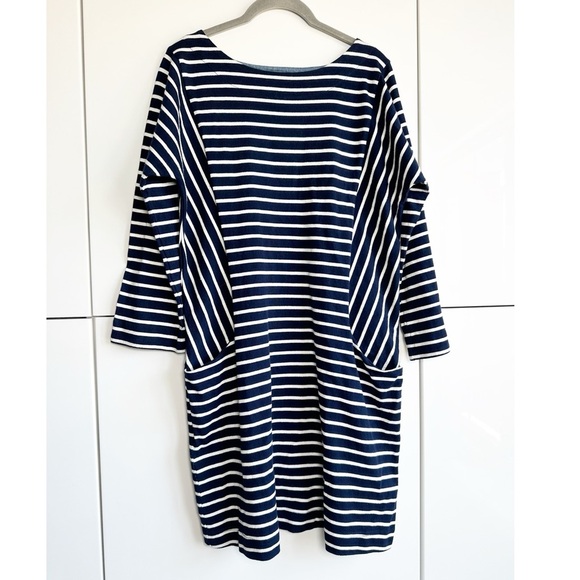 Joules Navy and White Stripe Knit Dress Size 10 Marines Grade Boat Neck Preppy - Picture 1 of 6